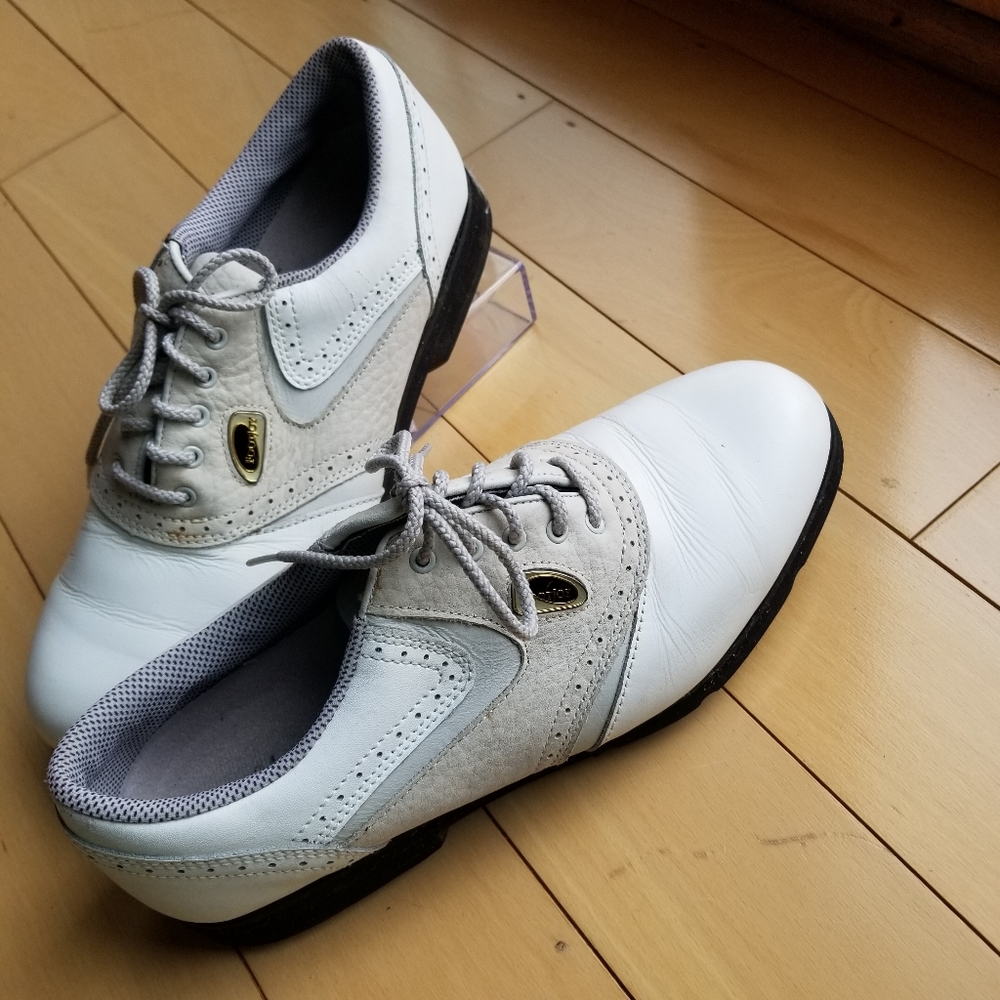 FootJoy SoftJoy Terrains Golf Shoes Women's SZ 7 M White Sand Tan Style 98375